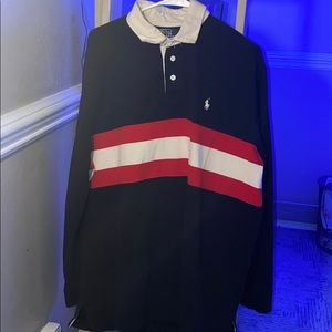 Red white and black Ralph Lauren long sleeve polo